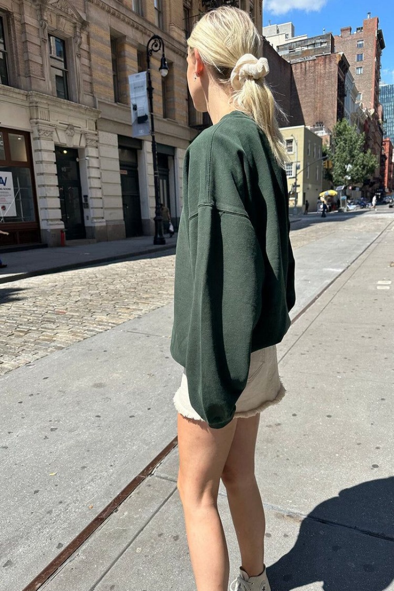 Sweatshirt Brandy Melville Erica Oversized Vert Foncé | RFZ-15518316